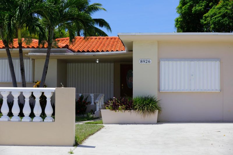 storm shutters on home